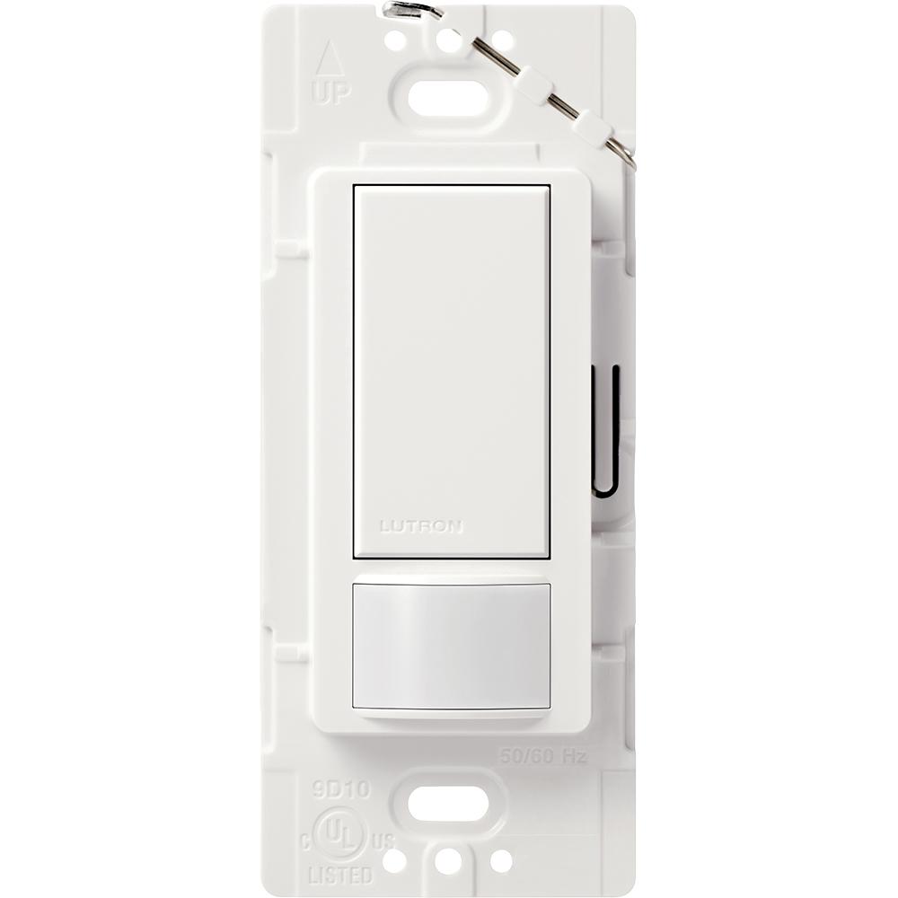 No Neutral Required 250 Watts Single-Pole MS-OPS2-WH White & Maestro Motion Sensor Switch White Lutron Diva LED+ Dimmer